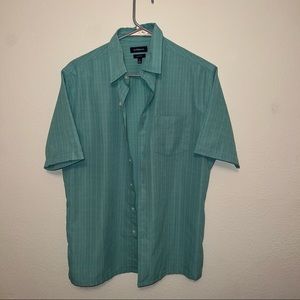 Small shirt sleeve casual dress shirt in light cyan - worn once!